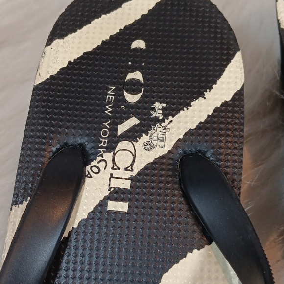 Coach Zebra Flip Flops Sz 7 - 7.5 - Picture 8 of 8